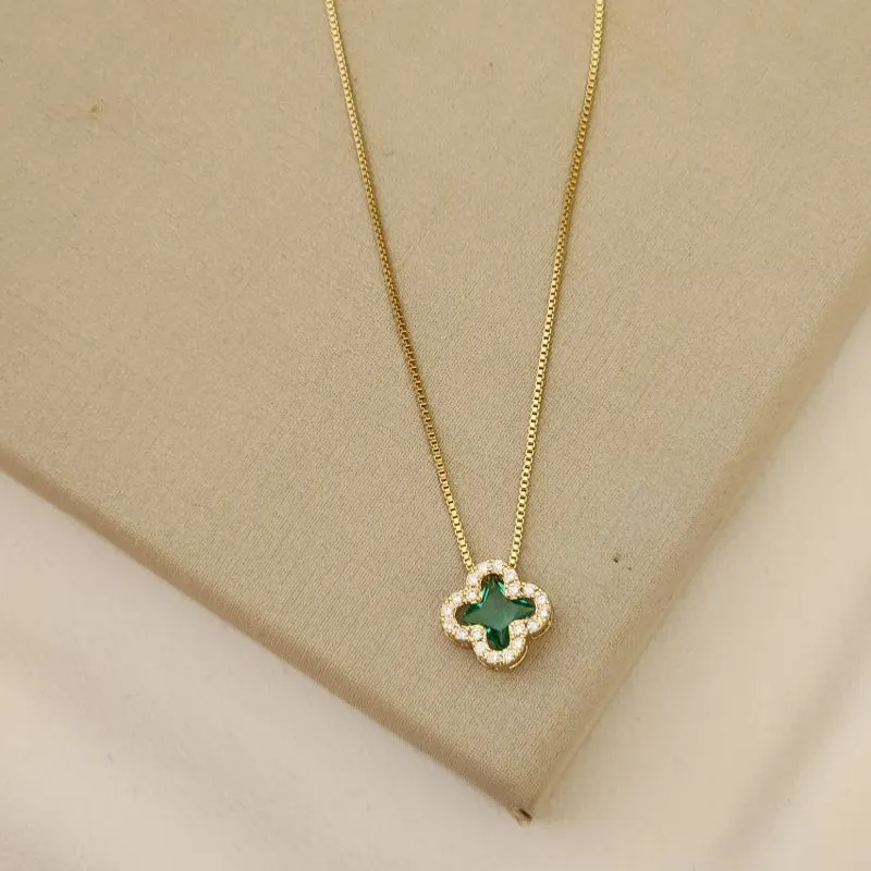 Colar Delicado Pedra V Zircônia