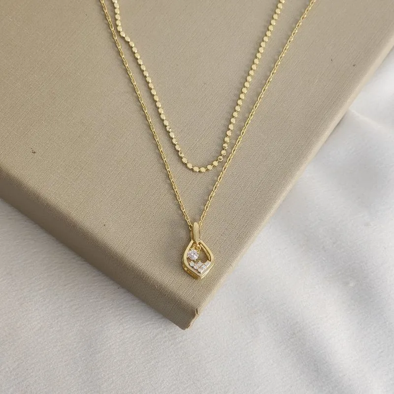 Colar Duplo Zircônia