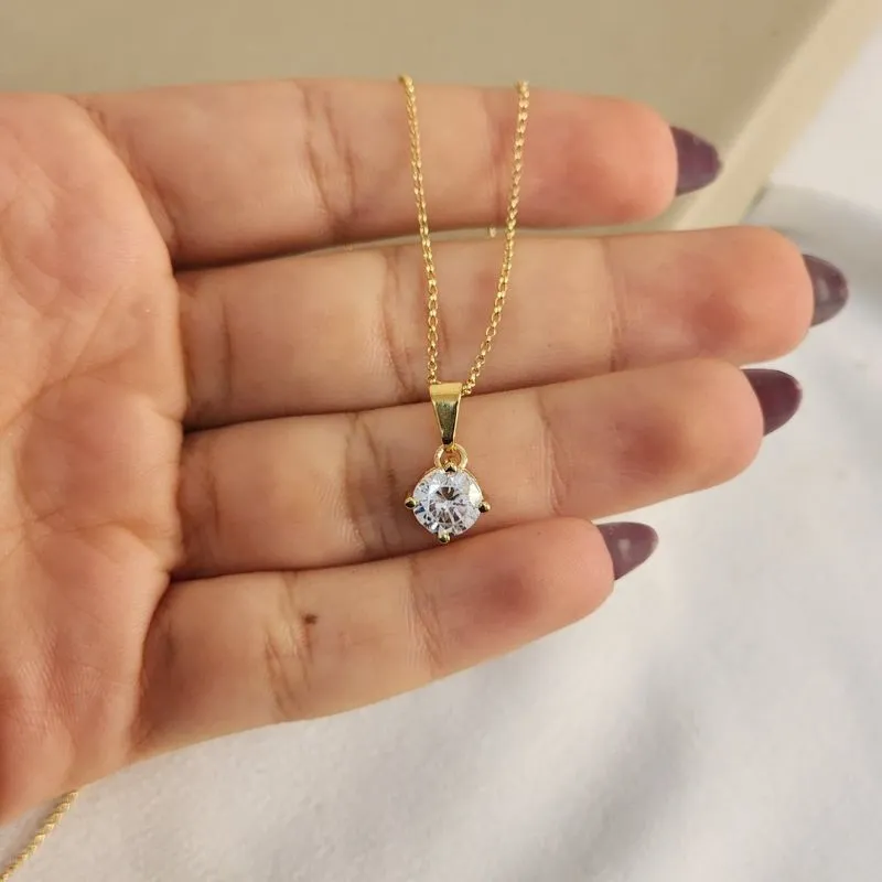 Colar Ponto de Luz. Zircônia