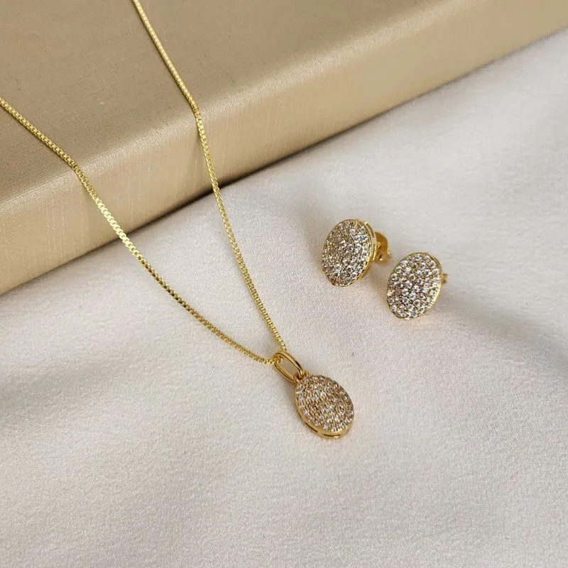 Conjunto Oval Zircônia