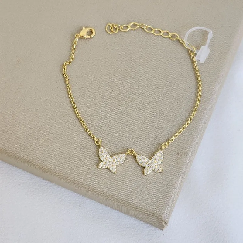 Pulseira Borboleta Zircônia