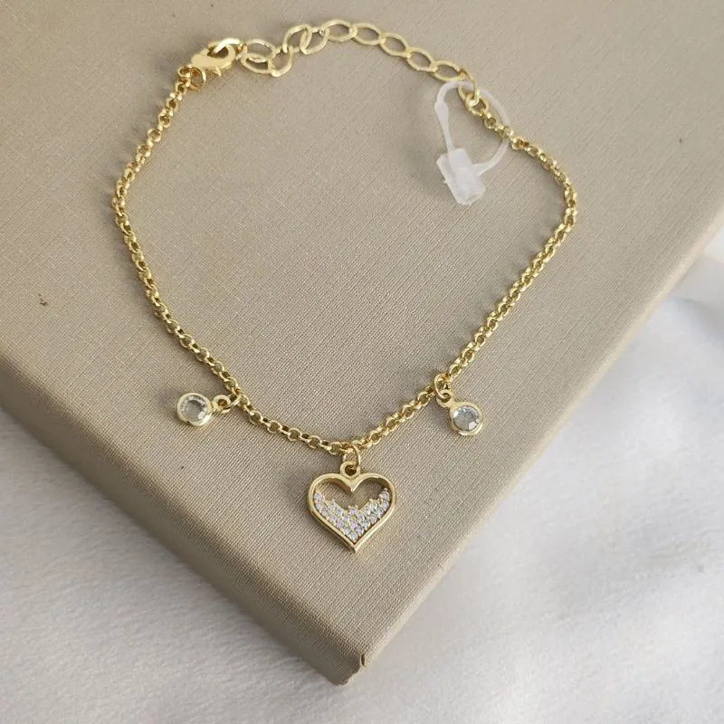 Pulseira Coração Zircônia