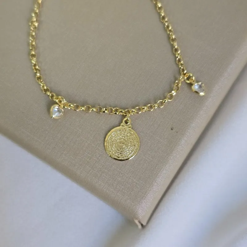 Pulseira Delicada Detalhes Liso e Zircônia