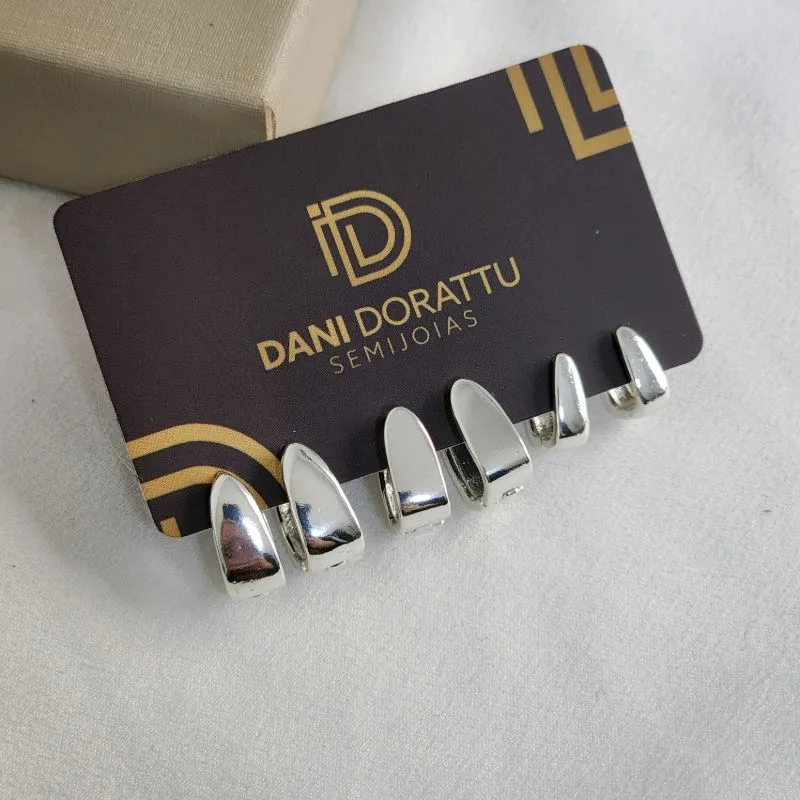 Trio de Argolas Delicadas Lisas