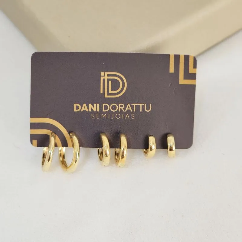 Trio de Argolas Lisas