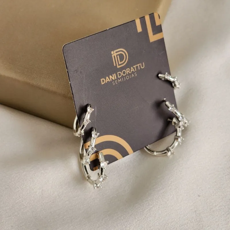 Trio de Argolas Zircônia