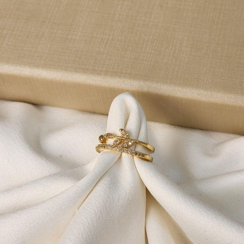 Anel Duplo Cravejado Zirconia