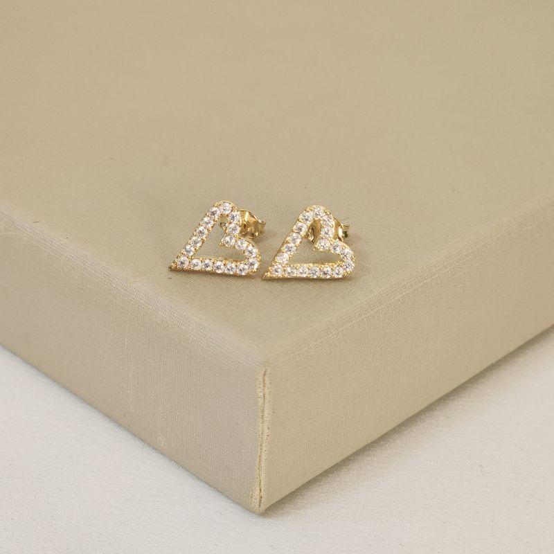 Brinco Delicado Coração Zircônia