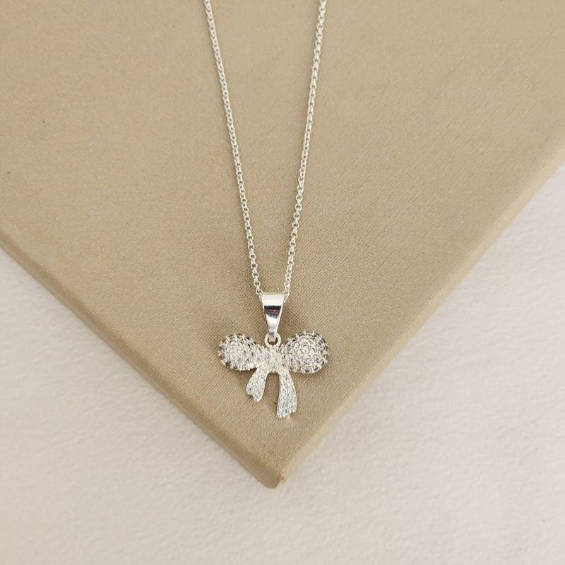 Colar Delicado Laço Zircônia