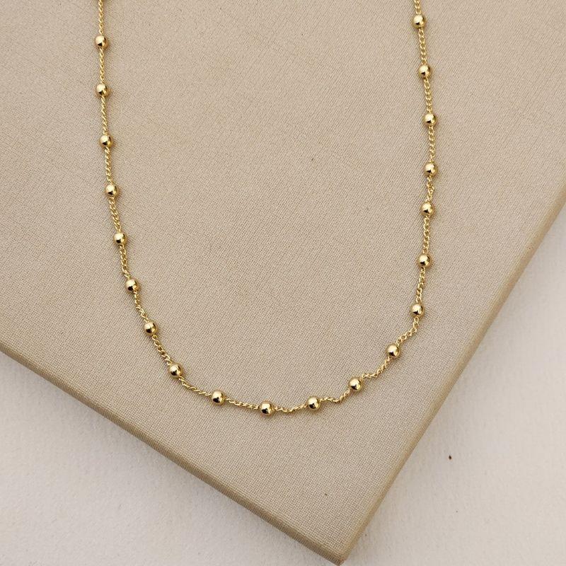 Colar Choker  Liso Bolinha