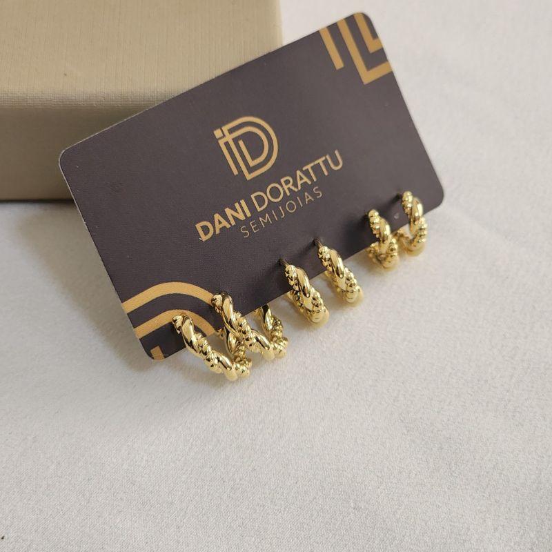 Trio Argola Torcida Lisa