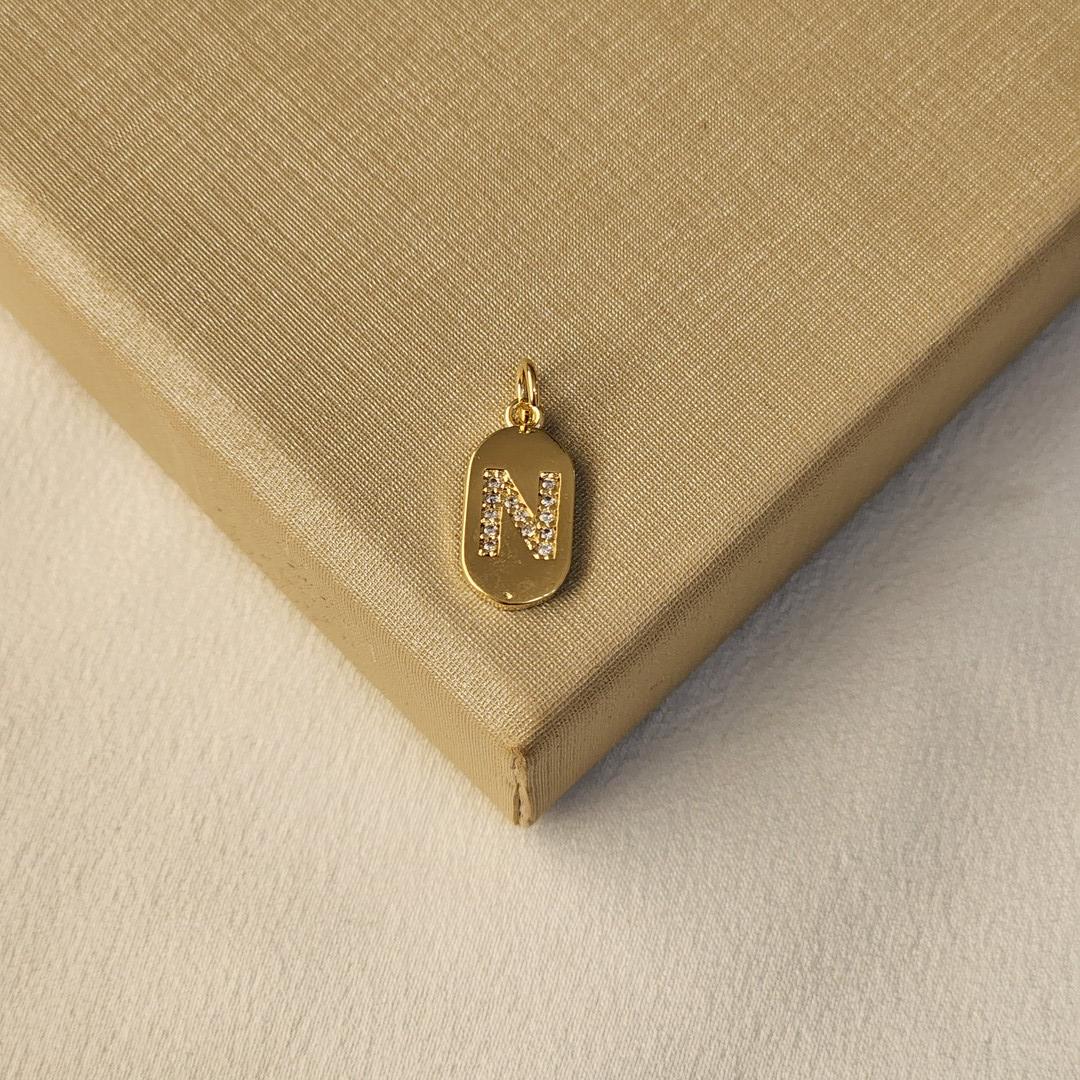 Pingente Plaquinha Letra N
