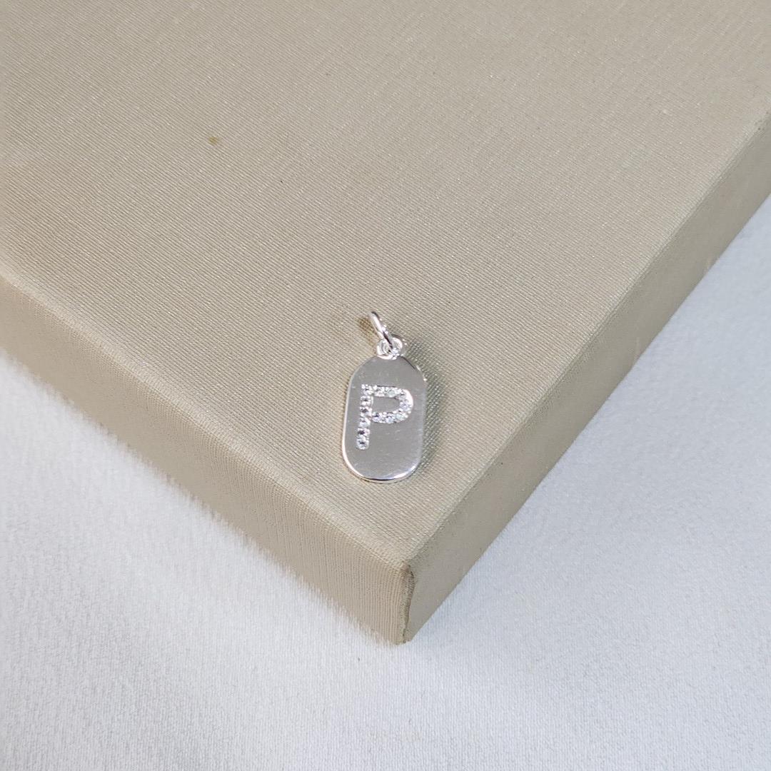 Pingente Plaquinha Letra P