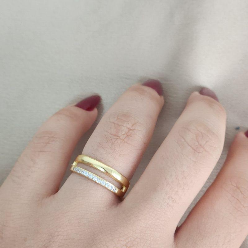 Anel 2 Fio Zircônia