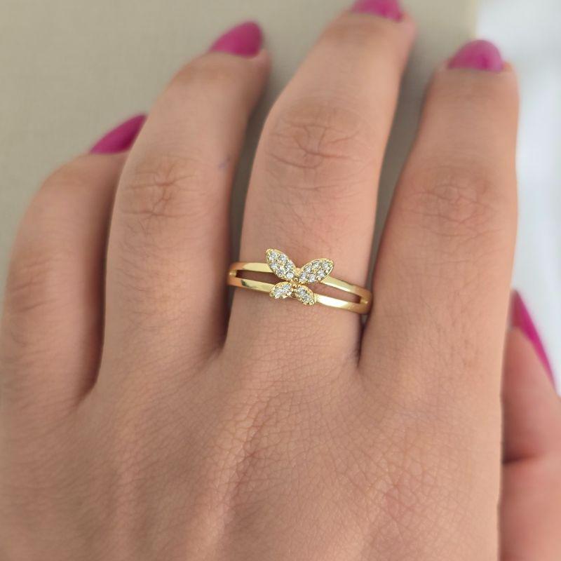 ANEL BORBOLETA ZIRCÔNIA