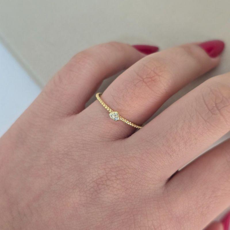 Anel Linha Fina Redondo Zirconia