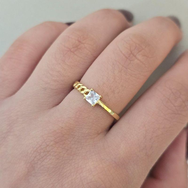 Anel Liso/Trabalhado Pedra