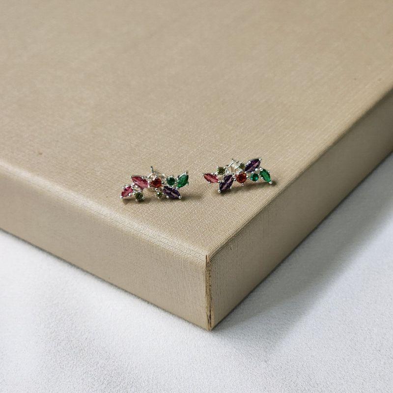 Brinco Delicado Folhas Zircônia