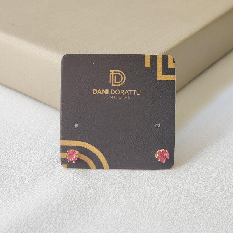 Brinco Infantil Coração Zirconia