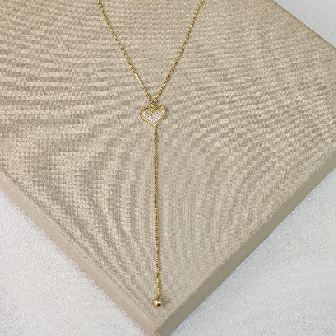 Colar Delicado Coração Zircônia