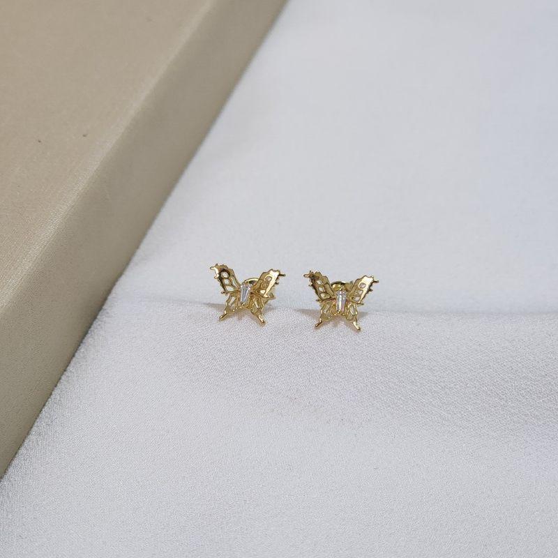 Brinco Borboleta Zircônia