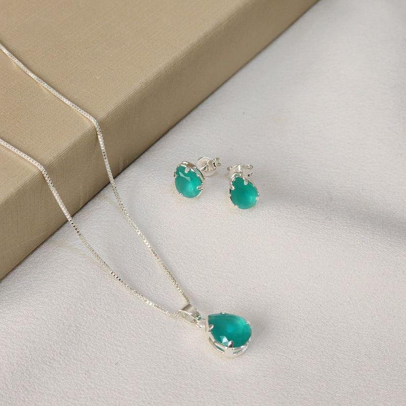 Conjunto Gota Zircônia Colorida