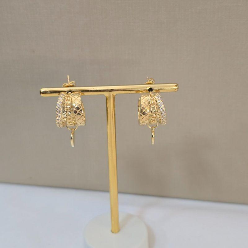 Argola Delicada Zircônia e Coração Liso