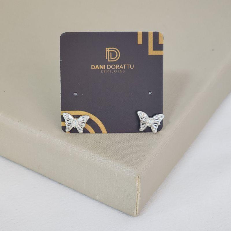 Brinco Delicado Borboleta Zirconia