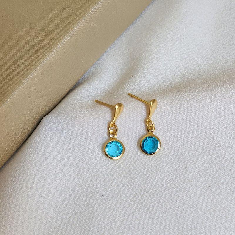 Brinco Delicado Zircônia - Azul