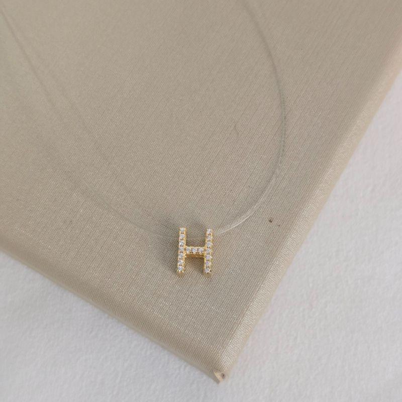 Colar Inicial Zircônia | Fio Nylon