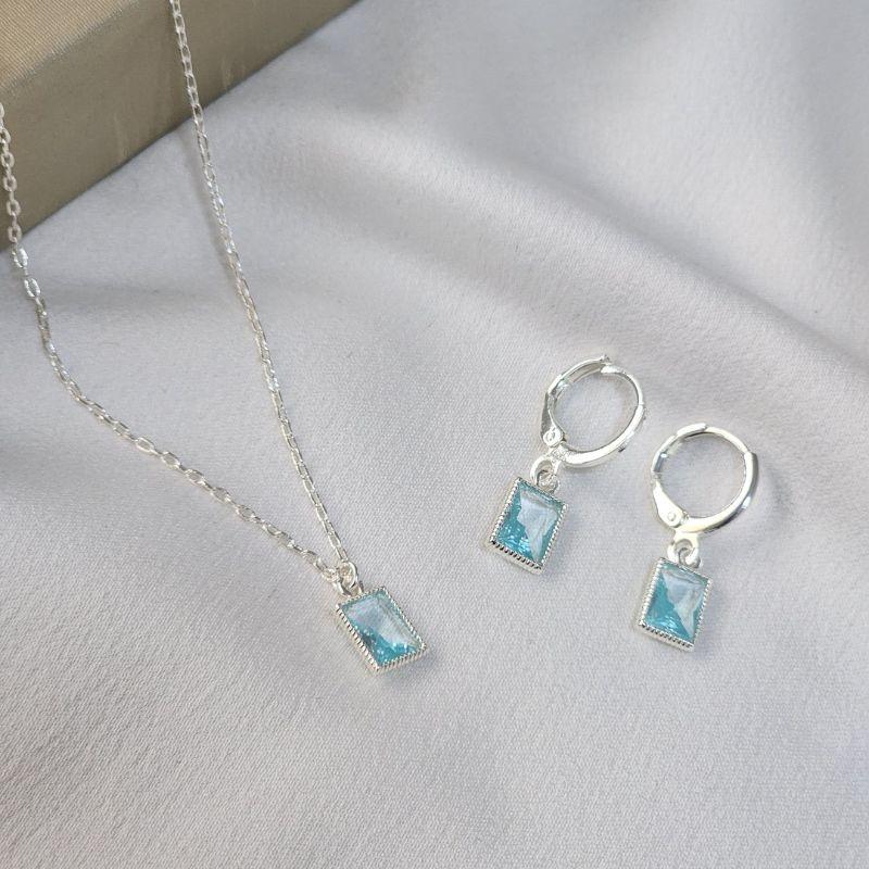 Conjunto Delicado Retangular Zirconia