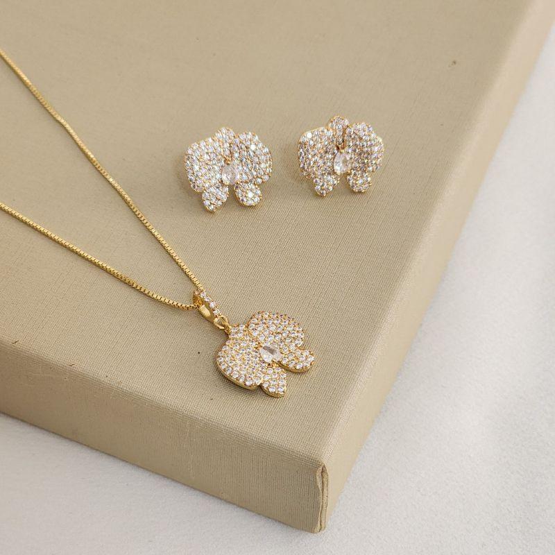 Conjunto Elegante Zircônia