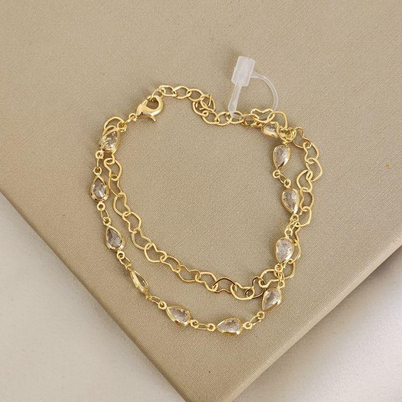 Pulseira Dupla Gota Zircônia