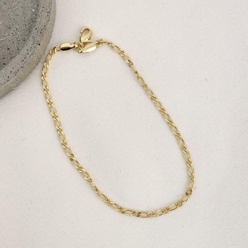 Pulseira elos finos banhado ouro 18k