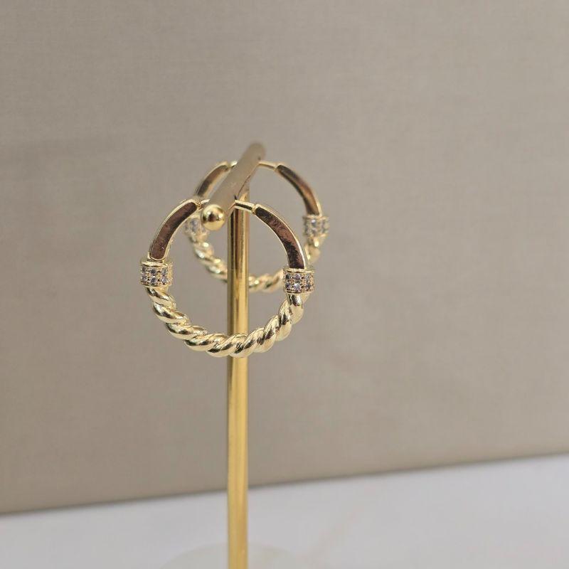 Argola Delicada Zircônia e Coração Liso