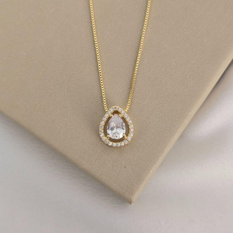 Colar Delicado Gota de Zircônia