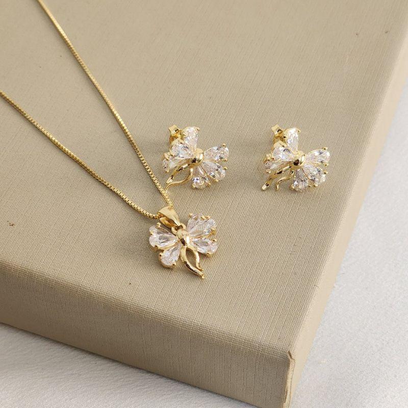 Conjunto Laço Zircônia